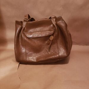 Vintage TR Bentley Faux Leather Womens Shoulder Bag Dark Brown Y2k